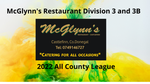 Fixtures May 21 and 22 – McGlynn’s Restaurant Division 3 and 3A