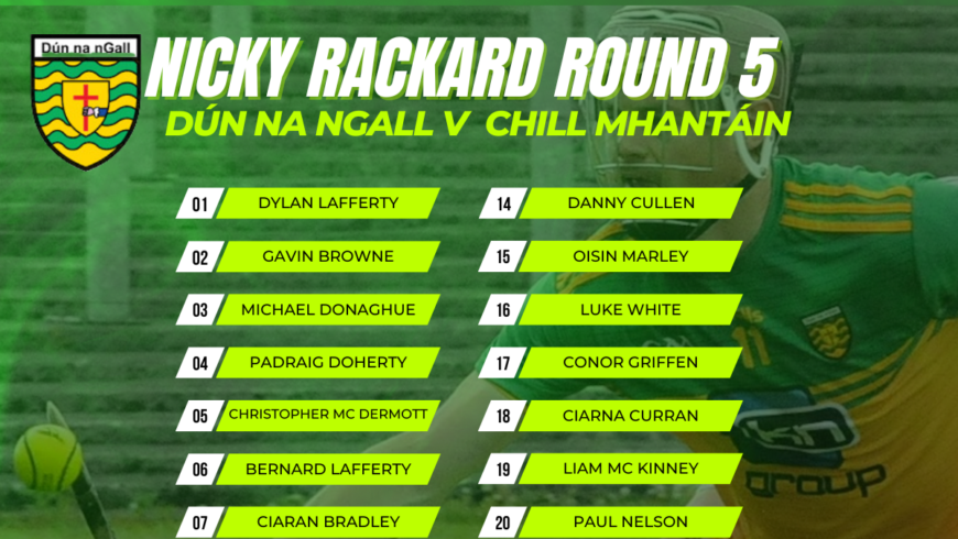 Nickey Rackard Round 5 – Donegal team to play Wicklow