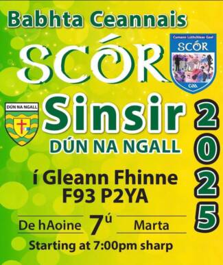 Scór Sinsir anocht i Gleann Fhinne